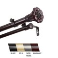 Central Design Central Design 100-02-286-D Flora 1 in. Double Curtain Rod; 28-48 in. - Mahogany 100-02-286-D